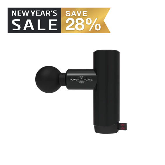Power Plate Mini+ The Power Plate Mini+ is an ultracompact, whisper-quiet portable handheld massager that gives you a relaxing re-energizing massage wherever your day takes you.  Weighing just under 1lb, the Power Plate Mini+ is conveniently sized to fit into a purse, backpack, or gym bag, giving you quality treatment, anytime, anywhere with its two unique attachments.