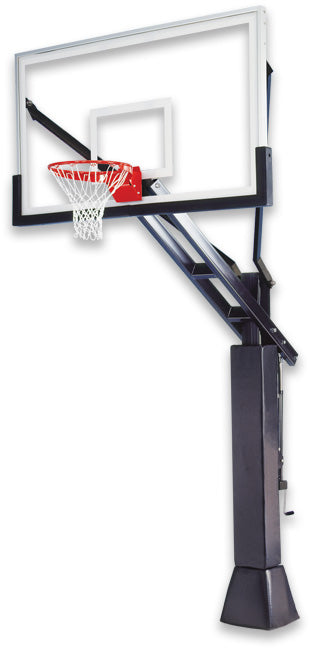 Ironclad 72" Full Court Adjustable Height In-Ground Basketball Hoop FCH684-XXL This unit features an extra rigid 6"x8" post that is much thicker than in store brands. The unit includes a double spring assist which means you get twice the lifting power when cranking the backboard so any age can raise and lower the rim.