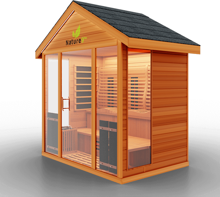 Medical Saunas Nature 9 Plus Hot Yoga Outdoor Infrared and Steam Sauna The Nature 9 Plus is a hybrid sauna with 15 Ultra Full Spectrum Heaters™ - which have shown to be stronger than typical infrared heaters - and 1 traditional sauna stove. This hybrid system allows you to fully reap the benefits of both sauna types with no compromises in quality.