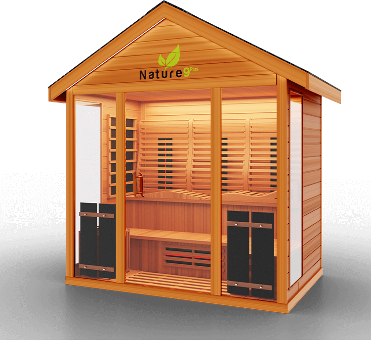 Medical Saunas Nature 9 Plus Hot Yoga Outdoor Infrared and Steam Sauna The Nature 9 Plus is a hybrid sauna with 15 Ultra Full Spectrum Heaters™ - which have shown to be stronger than typical infrared heaters - and 1 traditional sauna stove. This hybrid system allows you to fully reap the benefits of both sauna types with no compromises in quality.