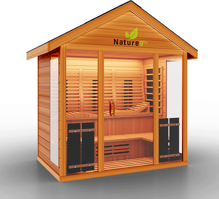 Medical Saunas Nature 9 Plus Hot Yoga Outdoor Infrared and Steam Sauna The Nature 9 Plus is a hybrid sauna with 15 Ultra Full Spectrum Heaters™ - which have shown to be stronger than typical infrared heaters - and 1 traditional sauna stove. This hybrid system allows you to fully reap the benefits of both sauna types with no compromises in quality.