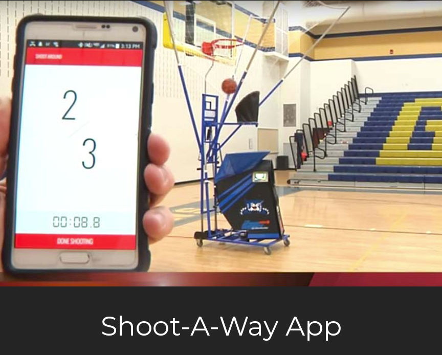 Shootaway The Gun 10K Shooting Machine with Front Display Scoreboard  Looking to dramatically upgrade your game? The Shootaway Gun 10K is one of the best tools on the market for improving your shot and enhancing your technique on the court. With an adjustable distance of 15' to 35' and an adjustable time delay between passes, the Gun 10K is able to recreate multiple playing situations, so you can train exactly the way you need to!