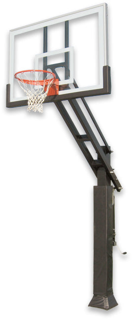 Ironclad 60" Triple Threat Adjustable Height Basketball Hoop TPT664-XL  The Triple Threat TPT664-XL is a standout design.  This unit features an extra rigid 6"x6" post that is much thicker than in store brands. The unit includes a double spring assist which means you get twice the lifting power when cranking the backboard so any age can raise and lower the rim. 