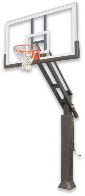 Ironclad 72" Triple Threat Adjustable Height Basketball Hoop TPT684-XXL The Triple Threat TPT684-XXL is a standout design.  If you want to play on the same size the pros play on, now is your chance!  This unit features an extra rigid 6"x8" post that is much thicker than in store brands. The unit includes a double spring assist which means you get twice the lifting power when cranking the backboard so any age can raise and lower the rim.