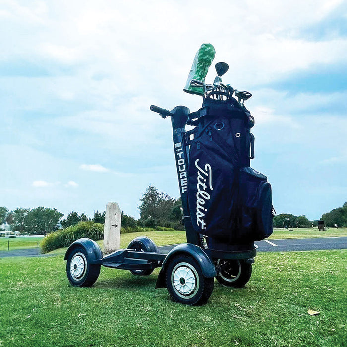 2024 Golf Skate Caddy Tourer X Electric Skateboard Style Golf Scooter The GSC™ Tourer X is an exciting standing position personal golf transporter, that will change the way we play. The rider can ‘ride the turf’ while enjoying a stable and smooth ride, cruising to their own ball, without having to wait for their co-player as in a traditional golf cart. The new GSC Tourer X features the new patented steering that reduces the turning circle by 50% from the original GSC Tourer,