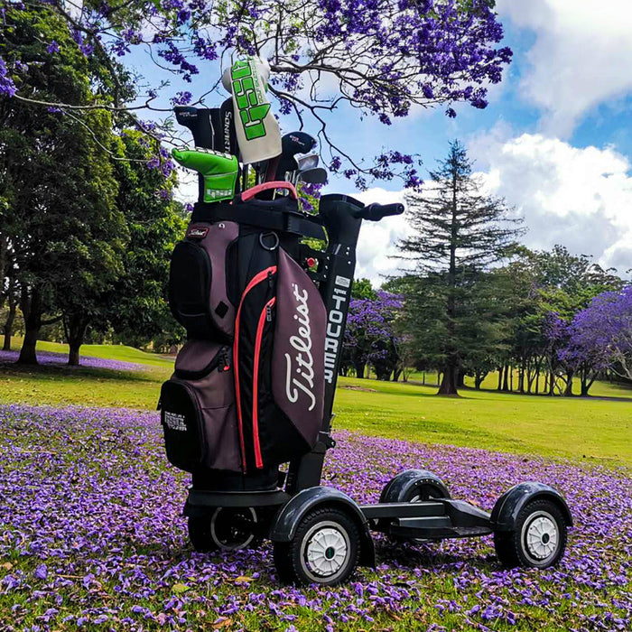 2024 Golf Skate Caddy Tourer X Electric Skateboard Style Golf Scooter The GSC™ Tourer X is an exciting standing position personal golf transporter, that will change the way we play. The rider can ‘ride the turf’ while enjoying a stable and smooth ride, cruising to their own ball, without having to wait for their co-player as in a traditional golf cart. The new GSC Tourer X features the new patented steering that reduces the turning circle by 50% from the original GSC Tourer,