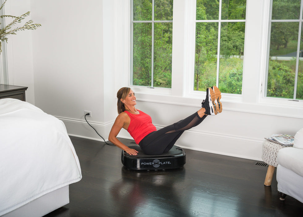 Personal Power Plate® Compact and lightweight, the Personal Power Plate is a multi-benefit exercise tool that helps you reach all of your body goals, both faster and more effectively.  Delivering the gold standard in whole-body vibration technology, the Personal Power Plate has a set frequency of 35Hz, a 30- or 60- second timer, a strap set, rubber mat, power cord, and a remote control for easy operation.  Space-saving and column-free