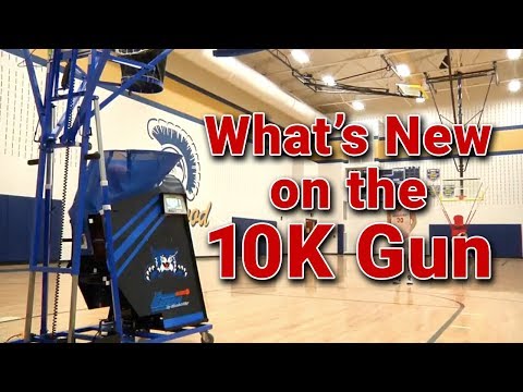 Shootaway The Gun 10K Shooting Machine with Front Display Scoreboard  Looking to dramatically upgrade your game? The Shootaway Gun 10K is one of the best tools on the market for improving your shot and enhancing your technique on the court. With an adjustable distance of 15' to 35' and an adjustable time delay between passes, the Gun 10K is able to recreate multiple playing situations, so you can train exactly the way you need to!