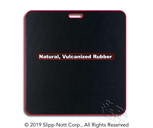 Slipp-Nott Large Traction Set:   1 Large Base with natural vulcanized rubber backing that protects floor and stays in place 1 Mat of 30 Adhesive Sheets Suggested use includes home basketball and volleyball games, large facilities, tournament hosts. Typical basketball game usage is 2-4 large sheets  Specifications:  Base: 28″ x 29″ x 5/16″ thick Mat: 26″ x 26″