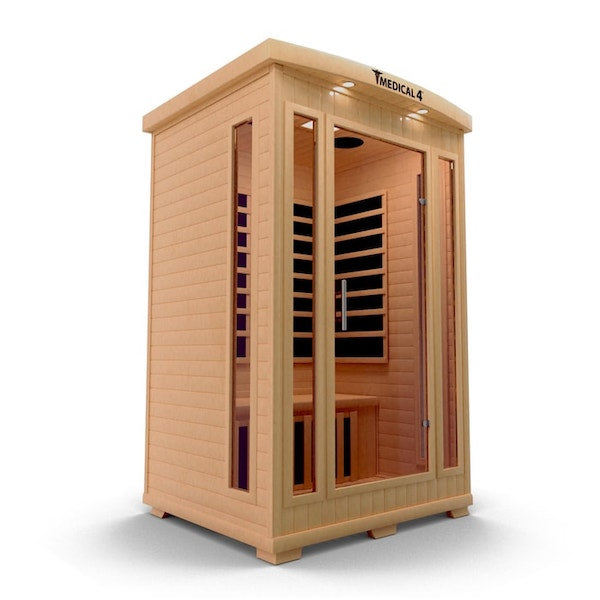 Medical 4 Infrared 2-Person Sauna 3D Heat Therapy™ & Detox Cleansing Doctor Based - The ONLY sauna designed by doctors. Made to improve blood flow, reduce headaches and migraines, heal your muscles, and achieve absolute pain relief for a better night's sleep.  To create the ultimate medical sauna, we worked with many medical doctors, pain specialists, and cardiologists. We spent years researching health benefits of saunas, and added as many medical components as we could find.