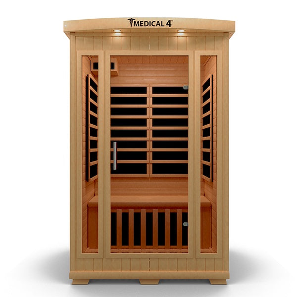 Medical 4 Infrared 2-Person Sauna 3D Heat Therapy™ & Detox Cleansing Doctor Based - The ONLY sauna designed by doctors. Made to improve blood flow, reduce headaches and migraines, heal your muscles, and achieve absolute pain relief for a better night's sleep.  To create the ultimate medical sauna, we worked with many medical doctors, pain specialists, and cardiologists. We spent years researching health benefits of saunas, and added as many medical components as we could find.