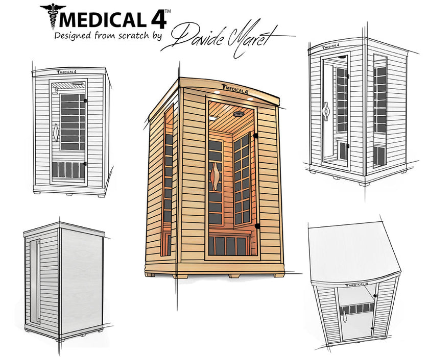 Medical 4 Infrared 2-Person Sauna 3D Heat Therapy™ & Detox Cleansing Doctor Based - The ONLY sauna designed by doctors. Made to improve blood flow, reduce headaches and migraines, heal your muscles, and achieve absolute pain relief for a better night's sleep. To create the ultimate medical sauna, we worked with many medical doctors, pain specialists, and cardiologists. We spent years researching health benefits of saunas, and added as many medical components as we could find.
