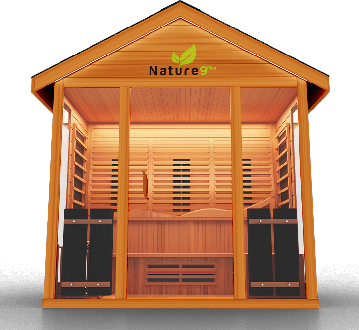 Medical Saunas Nature 9 Plus Hot Yoga Outdoor Infrared and Steam Sauna The Nature 9 Plus is a hybrid sauna with 15 Ultra Full Spectrum Heaters™ - which have shown to be stronger than typical infrared heaters - and 1 traditional sauna stove. This hybrid system allows you to fully reap the benefits of both sauna types with no compromises in quality. 