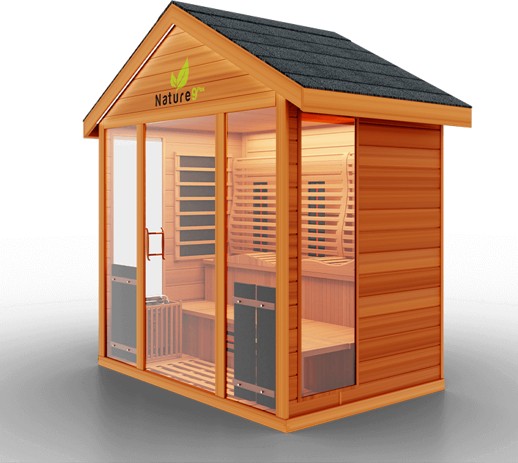 Medical Saunas Nature 9 Plus Hot Yoga Outdoor Infrared and Steam Sauna The Nature 9 Plus is a hybrid sauna with 15 Ultra Full Spectrum Heaters™ - which have shown to be stronger than typical infrared heaters - and 1 traditional sauna stove. This hybrid system allows you to fully reap the benefits of both sauna types with no compromises in quality. 