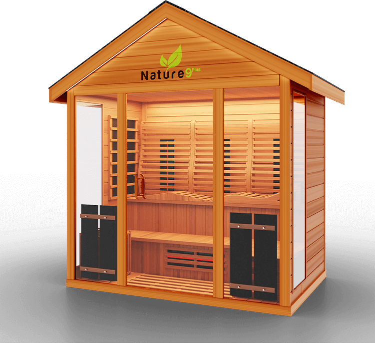 Medical Saunas Nature 9 Plus Hot Yoga Outdoor Infrared and Steam Sauna The Nature 9 Plus is a hybrid sauna with 15 Ultra Full Spectrum Heaters™ - which have shown to be stronger than typical infrared heaters - and 1 traditional sauna stove. This hybrid system allows you to fully reap the benefits of both sauna types with no compromises in quality. 