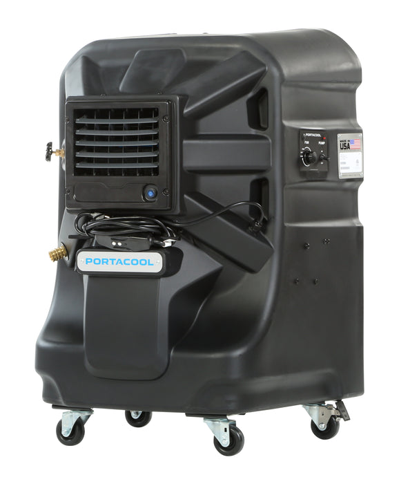 Portacool Jetstream 220 Portable Evaporative Cooler PACJS220 The Portacool Jetstream packs the biggest cooling punch by combining impressive airflow with Kuul Comfort evaporative media, the highest-quality evaporative media on the market made in the USA exclusively for Portacool products. Jetstream evaporative coolers provide maximum comfort when it counts. Cool larger commercial and open spaces from 700 to 5,625 sq. feet.