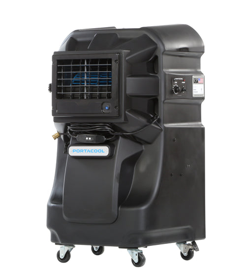 Portacool Jetstream 230 Compact Portable Evaporative Cooler PACJS230  The Portacool Jetstream 230 is the epitome of cooling comfort in a single-person workspace. Engineered with maximum versatility in mind, this efficient and versatile cooler is designed to excel in both open and condensed workspaces. Featuring advanced features such as oscillating louvers, low-water shutoff, and Kuul Comfort MicroTech evaporative media