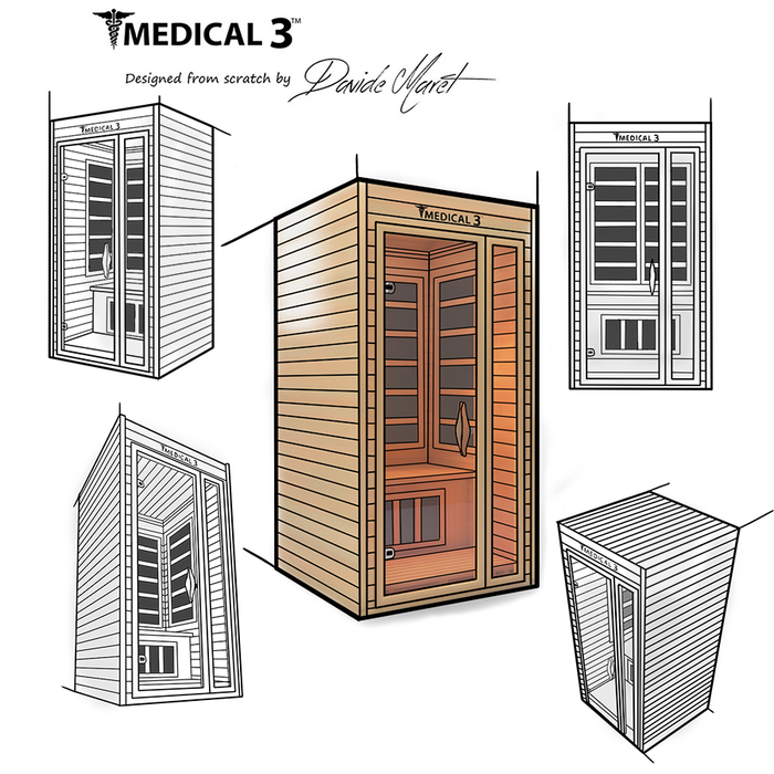 Medical 3 Infrared Sauna Rapid Internal Heating System Detox Cleansing Doctor Based - The ONLY sauna designed by doctors. Made to improve blood flow, reduce headaches and migraines, heal your muscles, and achieve absolute pain relief for a better night's sleep.  To create the ultimate medical sauna, we worked with many medical doctors, pain specialists, and cardiologists. We spent years researching health benefits of saunas, and added as many medical components as we could find.