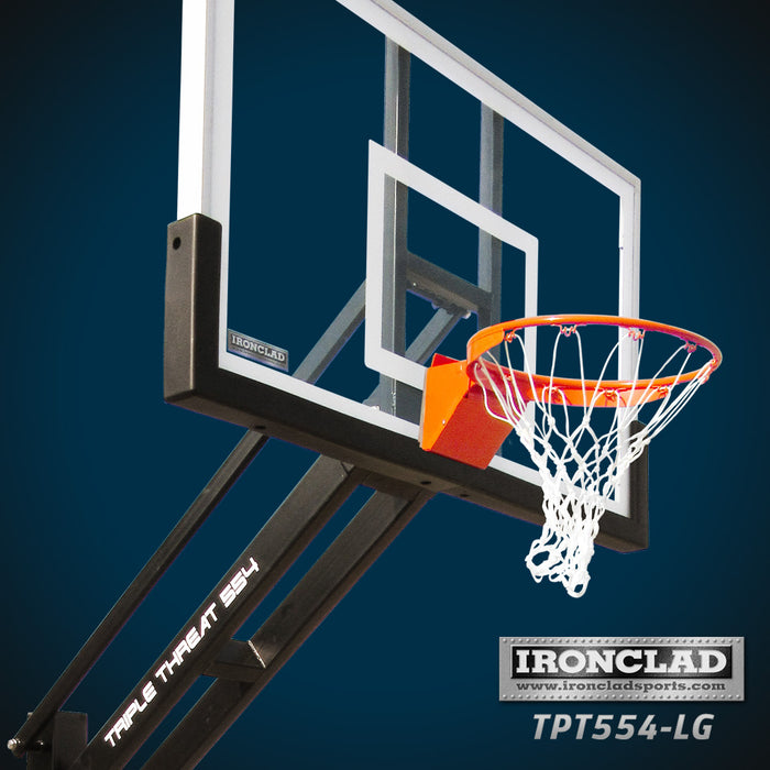Ironclad 60" Triple Threat Adjustable Height In-Ground Basketball Hoop TPT553-LG